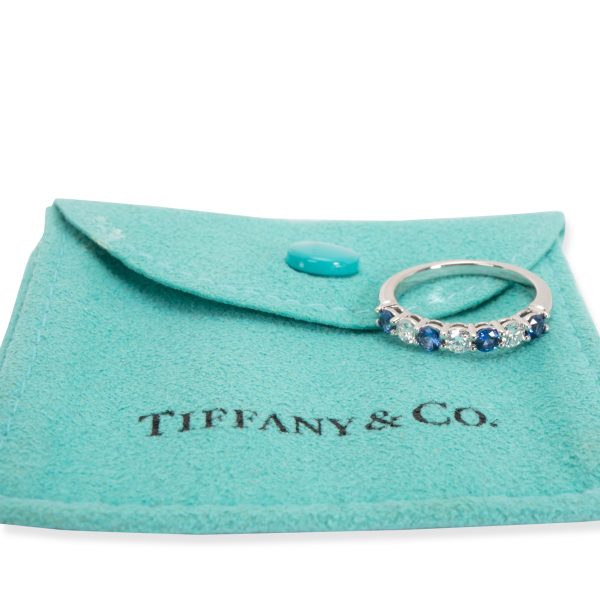 102550 box Tiffany Co Embrace Diamond Sapphire Band in Platinum 024 ctw