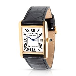 Cartier Tank Louis W1529756 Unisex Watch in 18kt Yellow Gold LOUIS VUITTON Monogram PVC True Toilet Brown