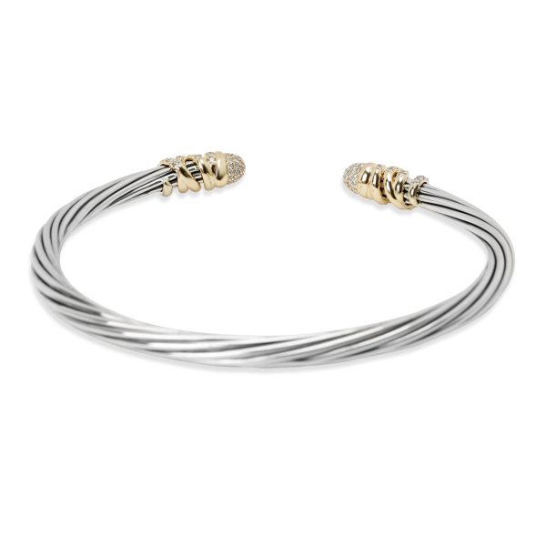 102673 bv 6c7b5525 7794 4be7 bca5 82b42678b86b David Yurman Helena Diamond Bangle in 18K Yellow Gold Sterling Silver