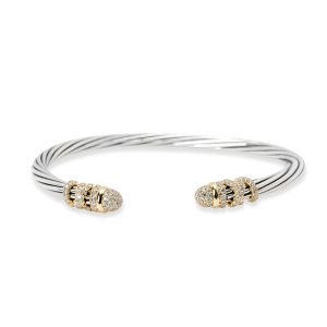 David Yurman Helena Diamond Bangle in 18K Yellow Gold Sterling Silver Louis Vuitton Audra Handbag Monogram Multicolor Noir