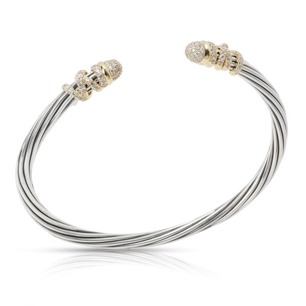 102673 pv a6bc123a a2eb 425a a136 bfe9af73b16f David Yurman Helena Diamond Bangle in 18K Yellow Gold Sterling Silver