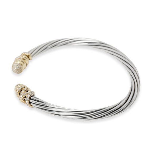 102673 sv 2221ed1c 0133 4271 8245 f706d67699d1 David Yurman Helena Diamond Bangle in 18K Yellow Gold Sterling Silver