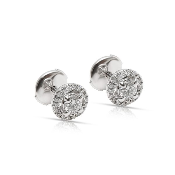 Diamond Halo Stud Earrings in 18K White Gold 032 CTW GHSI1 Diamond Halo Stud Earrings in 18K White Gold 032 CTW GHSI1