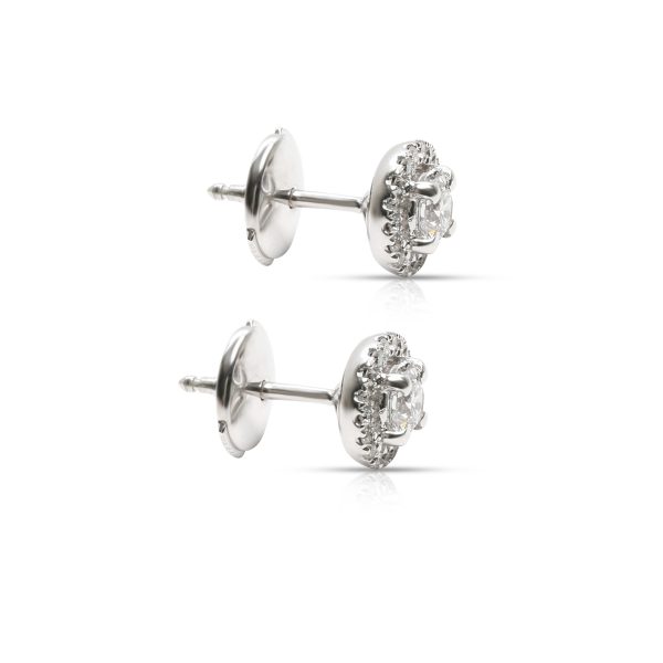 102726 sv Diamond Halo Stud Earrings in 18K White Gold 032 CTW GHSI1