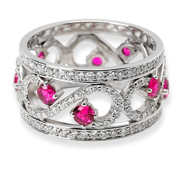 Tiffany Co Enchant Diamond Ruby Ring in 18K White Gold Tiffany Co Enchant Diamond Ruby Ring in 18K White Gold