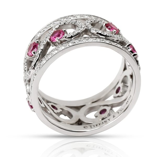 102760 pv Tiffany Co Enchant Diamond Ruby Ring in 18K White Gold