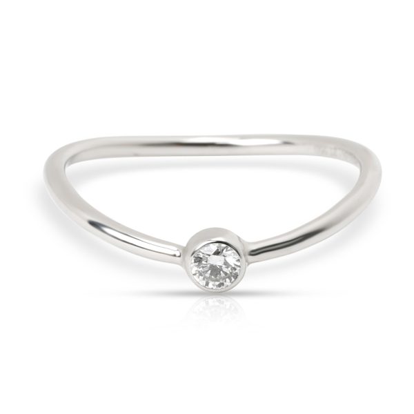 Tiffany Co Elsa Peretti Wave Single Diamond Ring in Platinum Tiffany Co Elsa Peretti Wave Single Diamond Ring in Platinum