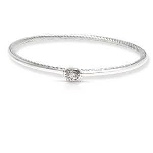 David Yurman Cable Diamond Bracelet in Sterling Silver 007 CTW Celine Falco Medium Triomphe Shoulder Bag White