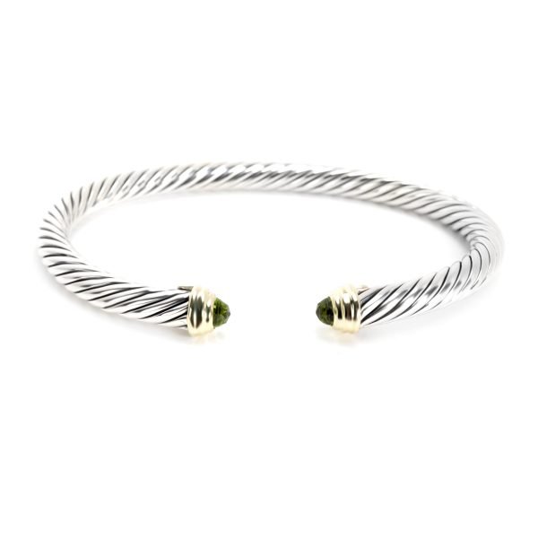 David Yurman Peridot Cable Bracelet in 14K Gold Sterling Silver David Yurman Peridot Cable Bracelet in 14K Gold Sterling Silver