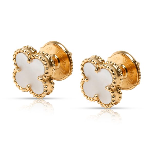 102939 sv 3452daf7 c846 414f 83e7 674d47328a37 Van Cleef Arpels Sweet Alhambra Mother of Pearl Earrings in 18K Yellow Gold