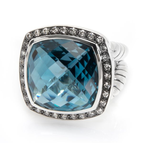 Rings David Yurman Albion Blue Topaz Diamond Ring in Sterling Silver