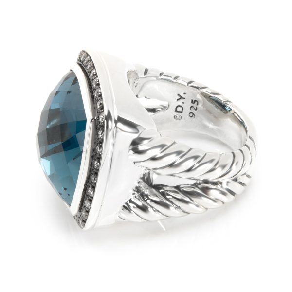 David Yurman David Yurman Albion Blue Topaz Diamond Ring in Sterling Silver