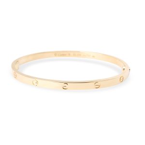 Cartier Small Love Bracelet in 18K Yellow Gold Size 16 Gucci Handbag Top Handle Bamboo Lizard Leather Brown