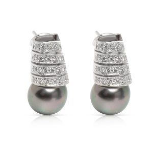 Diamond Pearl Earrings in 18KT White Gold 04 CTW Bottega Veneta Intrecciato Nylon Leather Shoulder Bag Brown