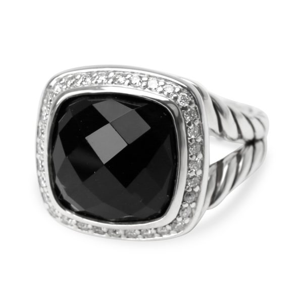 Rings David Yurman 14mm Albion Black Onyx Diamond Ring in Sterling Silver