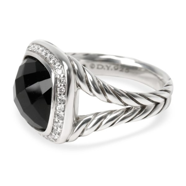 David Yurman David Yurman 14mm Albion Black Onyx Diamond Ring in Sterling Silver