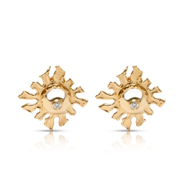 Jean Mahie Starburst Diamond Earrings in 22K Yellow Gold 03 CTW Jean Mahie Starburst Diamond Earrings in 22K Yellow Gold 03 CTW