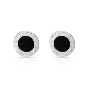 Bulgari BVLGARI Onyx Stud Earrings in 18K White Gold Versace Jeans Couture Spring Summer Black