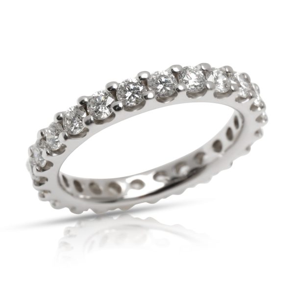 Eternity Band White Gold Round Cut Diamond Eternity Band in 14 KT White Gold G H SI1 SI2 144 CTW