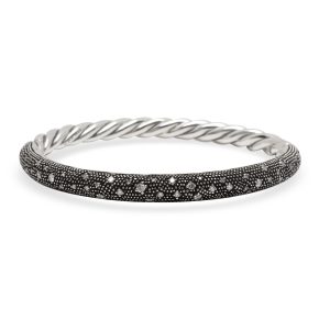 David Yurman Midnight Melange Diamond Braclet in Sterling Silver 054 CTW Cart