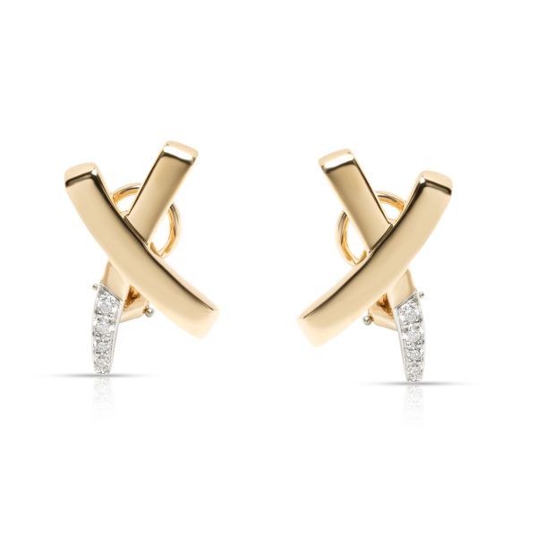 Tiffany Co Paloma Picasso X Diamond Earrings in 18K GoldPlatinum 016 ctw Tiffany Co Paloma Picasso X Diamond Earrings in 18K GoldPlatinum 016 ctw