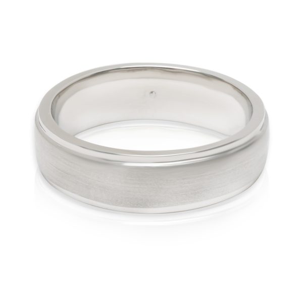 Mens Brushed Diamond Wedding Band in Platinum 005 CTW Mens Brushed Diamond Wedding Band in Platinum 005 CTW