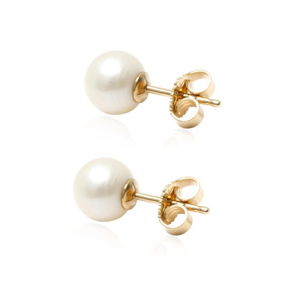 103302 bv Mikimoto Pearl Stud Earring in 18K Yellow Gold