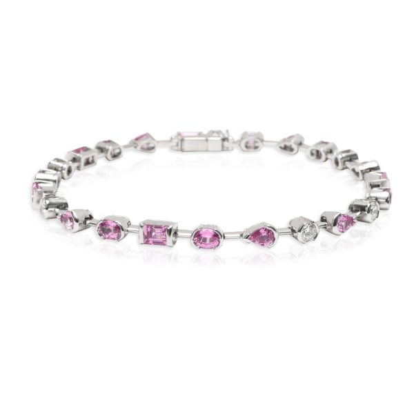 Cartier Meli Melo Pink Sapphire Diamond Bracelet in 18K White Gold 06 CTW Cartier Meli Melo Pink Sapphire Diamond Bracelet in 18K White Gold 06 CTW