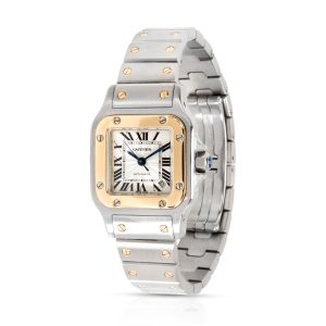 Cartier Santos 2423 Womens Watch in 18kt Stainless SteelYellow Gold Celine 16 Saise Small Tweed Leather 2Way Shoulder Bag