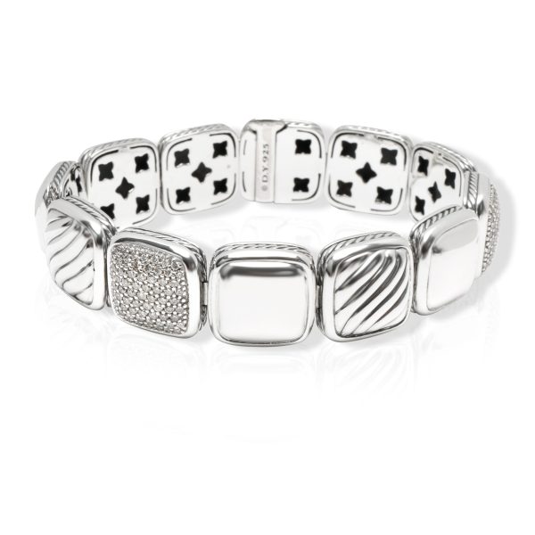 David Yurman Chiclet Diamond Bracelet in Sterling Silver 175 CTW David Yurman Chiclet Diamond Bracelet in Sterling Silver 175 CTW