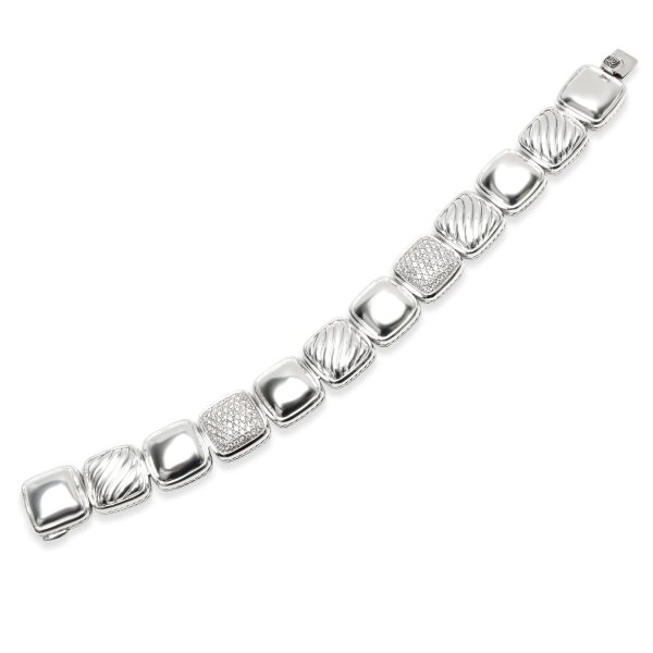 103389 pv cbc8ca35 b10a 4cb6 a4f1 4cc11f97213e David Yurman Chiclet Diamond Bracelet in Sterling Silver 175 CTW