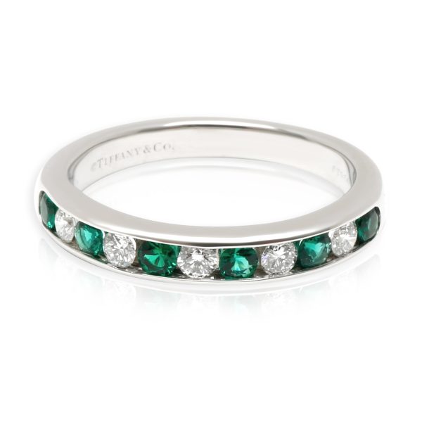 Tiffany Co Tiffany Co Channel Set Diamond Emerald Band in Platinum 015 CTW