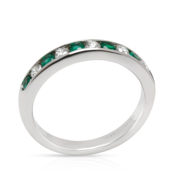 Tiffany Co Channel Set Diamond Emerald Band in Platinum 015 CTW Tiffany Co Channel Set Diamond Emerald Band in Platinum 015 CTW