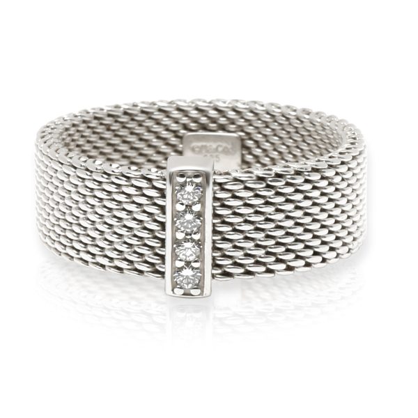 Tiffany Co Somerset Diamond Band in Sterling Silver 005 CTW Tiffany Co Somerset Diamond Band in Sterling Silver 005 CTW