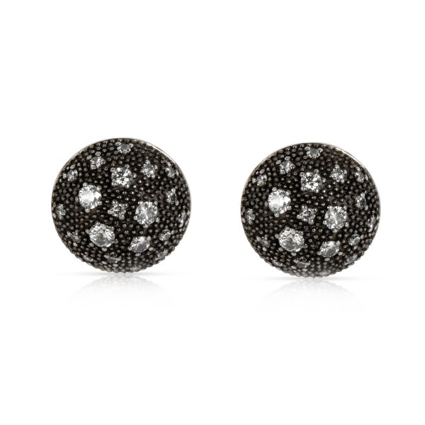 David Yurman Midnight Melange Diamond Stud Earring in Sterling Silver 075 CTW David Yurman Midnight Melange Diamond Stud Earring in Sterling Silver 075 CTW