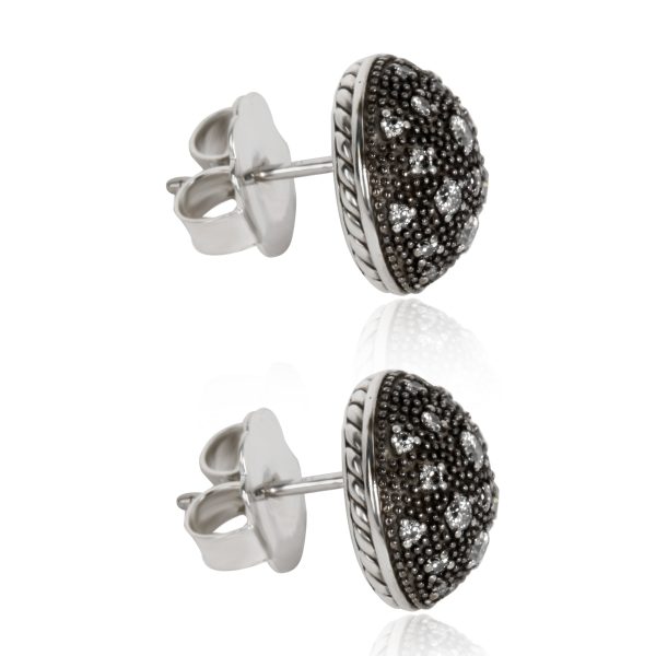 103523 sv 12606812 f98b 4ac7 ba30 b9c90c098a73 David Yurman Midnight Melange Diamond Stud Earring in Sterling Silver 075 CTW