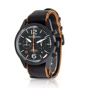 Bell Ross Carbon Orange BRV126 O CA Mens Watch in PVD Cart