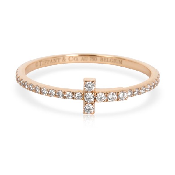 Tiffany Co Tiffany T Diamond Eternity Ring in 18K Pink Gold 02 CTW Tiffany Co Tiffany T Diamond Eternity Ring in 18K Pink Gold 02 CTW