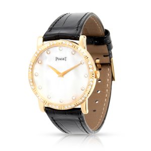 Piaget Dancer 84023 Unisex Watch in 18kt Yellow Gold Prada Saffiano Leather Mini Bag Nero Black