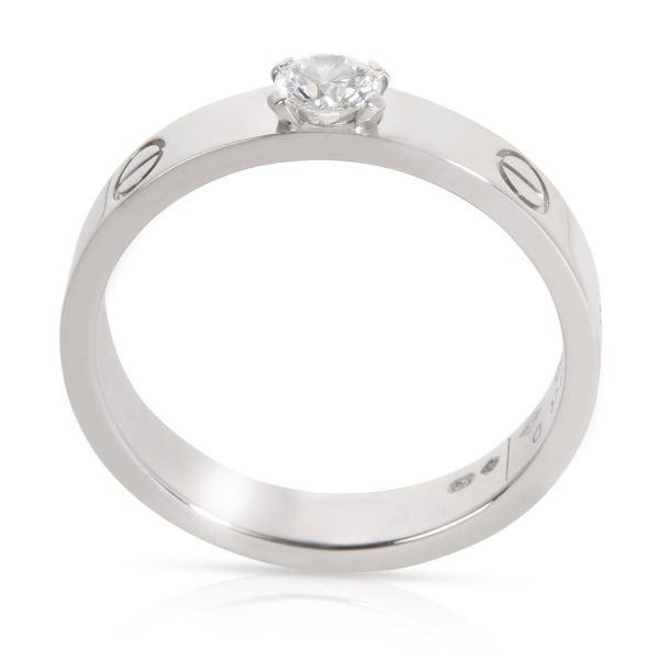 Ring White Gold Cartier LOVE Solitaire Diamond Engagement Ring in 18K White Gold E IF 023 CTW