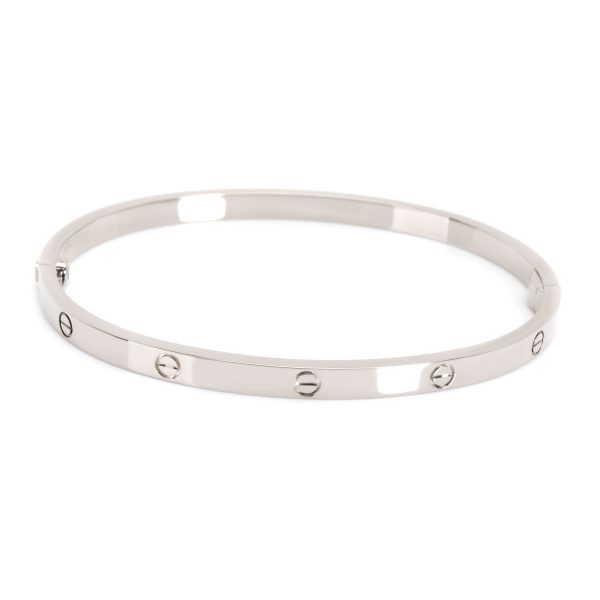 103696 bv Cartier Small Love Bangle in 18K White Gold Size 17