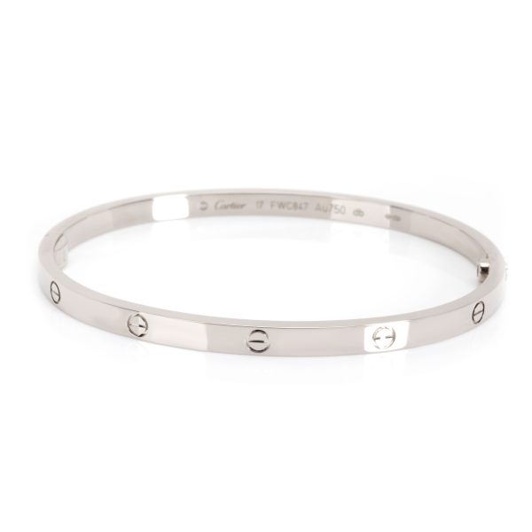 Cartier Small Love Bangle in 18K White Gold Size 17 Cartier Small Love Bangle in 18K White Gold Size 17