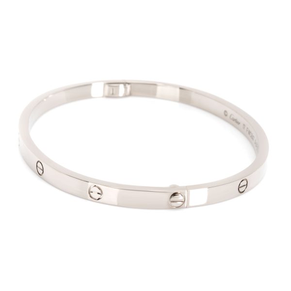 103696 sv Cartier Small Love Bangle in 18K White Gold Size 17