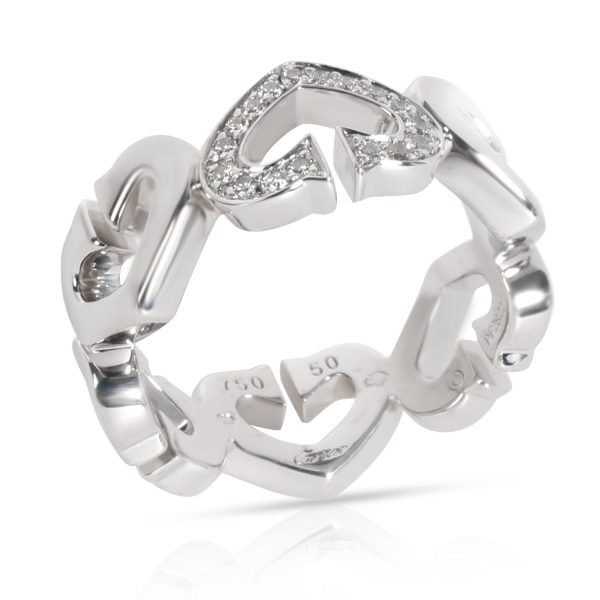 Cartier Cartier Open Linked Hearts Diamond Ring in 18K White Gold 010 CTW