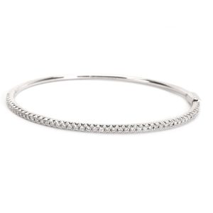 Tiffany Co Metro Hinged Diamond Bangle in 18K White Gold 073 CTW Tiffany Co Somerset Earrings in Sterling Silver