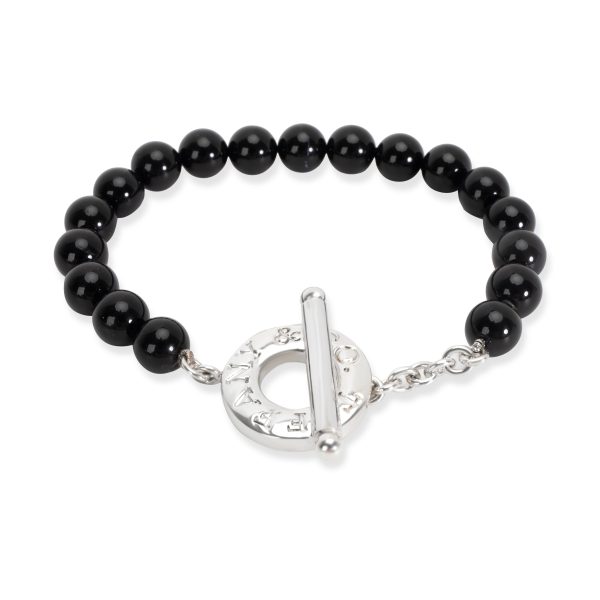 Tiffany Co Black Onyx Bead Bracelet in Sterling Silver Tiffany Co Black Onyx Bead Bracelet in Sterling Silver