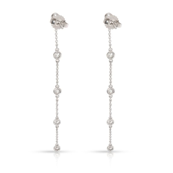 103815 bv Tiffany Co Elsa Peretti Diamonds by the Yard Earrings in Platinum 050 ctw