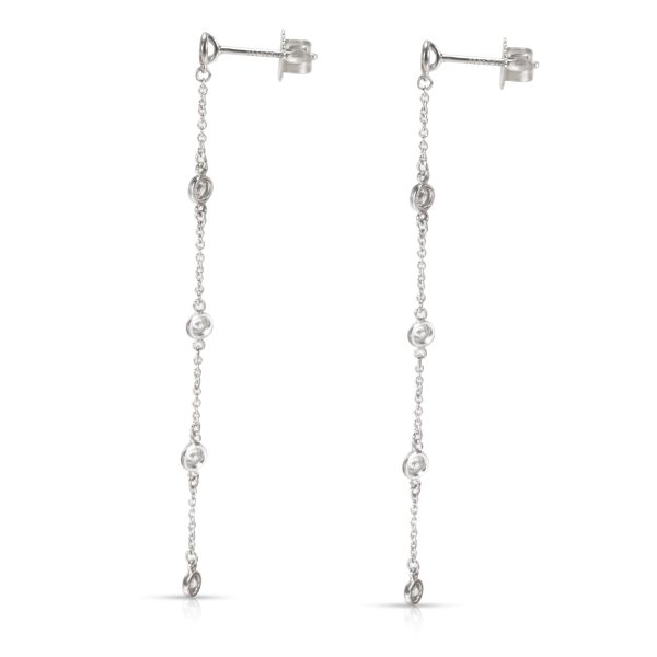 103815 sv Tiffany Co Elsa Peretti Diamonds by the Yard Earrings in Platinum 050 ctw