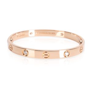 Cartier Diamond Love Bracelet in 18K Pink Gold Size 16 Cart