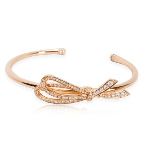 Tiffany Co Bow Diamond Bracelet in 18K Rose Gold 089 ctw Louis Vuitton 2way bag Monogram Empreinte Neo Alma BB Noir
